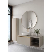 Комплект мебели Armadi Art Quatro Cashmere 790-M6-120-CM-MG + 792-120-C + 801-R-MW + 545-100-MG 121 см L, подвесной, со столешницей, кашемир матовый