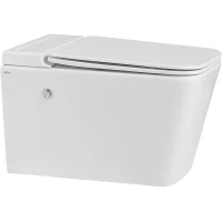 Унитаз подвесной Abber Rechteck AC1202P импульсный, с сиденьем микролифт, белый