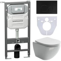 Комплект подвесной унитаз Ceramica Nova Metropol CN4002 + система инсталляции Ceramica Nova Envision Round CN1001B + CN1000