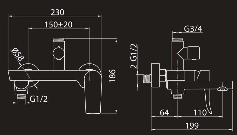 Душевая система 250x170 мм Elghansa 2305599-2L (Set-17) 2305599-2L (Set-17) - фото 10