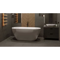 Ванна из литьевого мрамора Whitecross Coral A 0213.165075.100 165x75 см, отдельностоящая, белый глянец