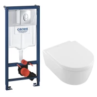 Комплект подвесной унитаз Villeroy & Boch Avento 5656HR01 + система инсталляции Grohe 38721001