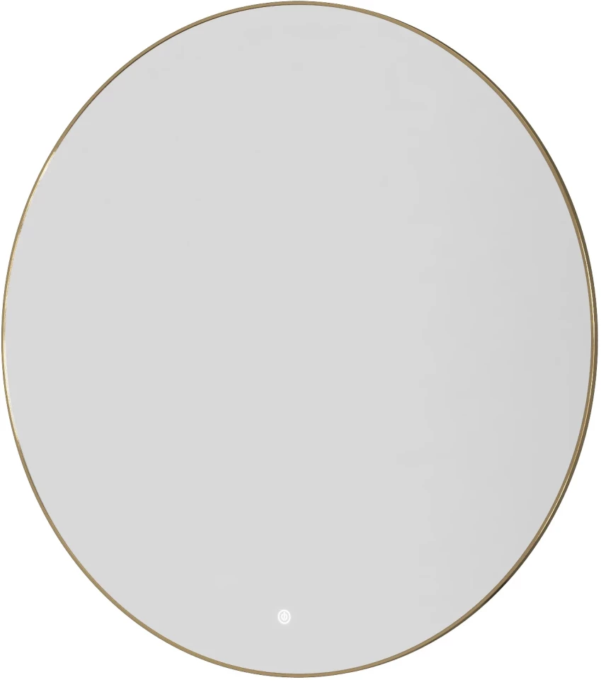 Зеркало Armadi Art 545-80-G 80x80 см, с LED-подсветкой, сенсорным выключателем, диммером, антизапотеванием, золотой