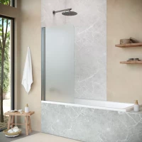 Шторка на ванну Vegas Glass EV NOVO 76 11 10 L 76 см L, профиль оружейная сталь, стекло сатин