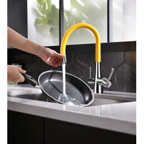Изображение товара смеситель для кухни с подключением к фильтру lemark comfort lm3075c-yellow