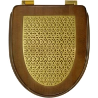 Сиденье для унитаза Migliore Milady 24338 с микролифтом, орех/золотой
