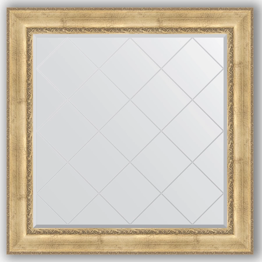 Зеркало 112x112 см состаренное серебро с орнаментом Evoform Exclusive-G BY 4471