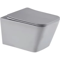 Унитаз подвесной GID Tr2143TF-Lgm безободковый, торнадо, с сиденьем микролифт, серый матовый