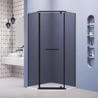 Душевой уголок RGW PA-82B Passage 41088200-34 99x99 см, профиль черный матовый, стекло тонированное