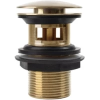 Донный клапан для раковины IDDIS Slide SLIMG1Wi88 с переливом, золотой матовый