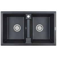 Кухонная мойка Paulmark Tandem черный металлик PM238150-BLM