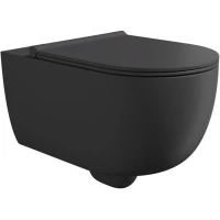Унитаз подвесной Alice Unica 32240108SET безободковый, с сиденьем микролифт, черный матовый