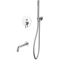 Смеситель для ванны Whitecross Y YSET06NIB встраиваемый, с душевым гарнитуром, никель матовый