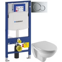 Комплект подвесной унитаз Jacob Delafon Patio EDV102-00 + E70021-00 + система инсталляции Geberit 111.300.00.5 + 115.770.21.5 + 111.815.00.1