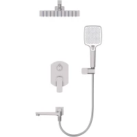 Душевой комплект Wonzon & Woghand Forza WW-939031-BN 250 мм, со смесителем, никель матовый