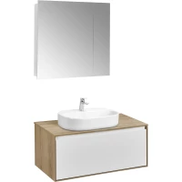 Комплект мебели дуб эльвезия/белый глянец 89 см Акватон Либерти 1A279901LYC70 + 1A279703LYC70 + 1WH501710 + 1A267202LH010