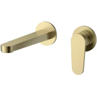 Смеситель для раковины AQUAme Novara AQM6915BG встраиваемый, золотой матовый