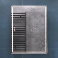 Зеркальный шкаф Vigo Geometry Step 301 59,7x79 см, с LED-подсветкой, сенсорным выключателем, диммером, антизапотеванием, белый матовый