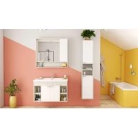 Комплект мебели белый глянец/дуб крафт 100 см Акватон Флай 1A237501FAX10 + 1WH302249 + 1A237802FAX10