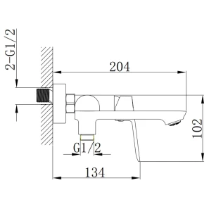 Изображение товара смеситель для раковины splenka s41.30.06 с душевым гарнитуром, черный матовый