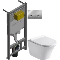 Комплект подвесной унитаз MEER MR-2104 + система инсталляции Jacob Delafon E29025-NF + E29027-CP