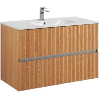 Тумба под раковину Art&Max Elegant AM-ELEGANT-900-2C-SO-BR-P 90 см, подвесная, с LED-подсветкой ручек, бран