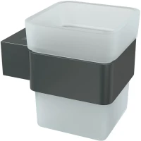Стакан для зубных щеток Lemark Smooth Line 9736015 настенный, графит матовый
