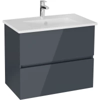 Тумба с раковиной VitrA Mia Plus Square 69741 78,5 см, подвесная, антрацит глянец