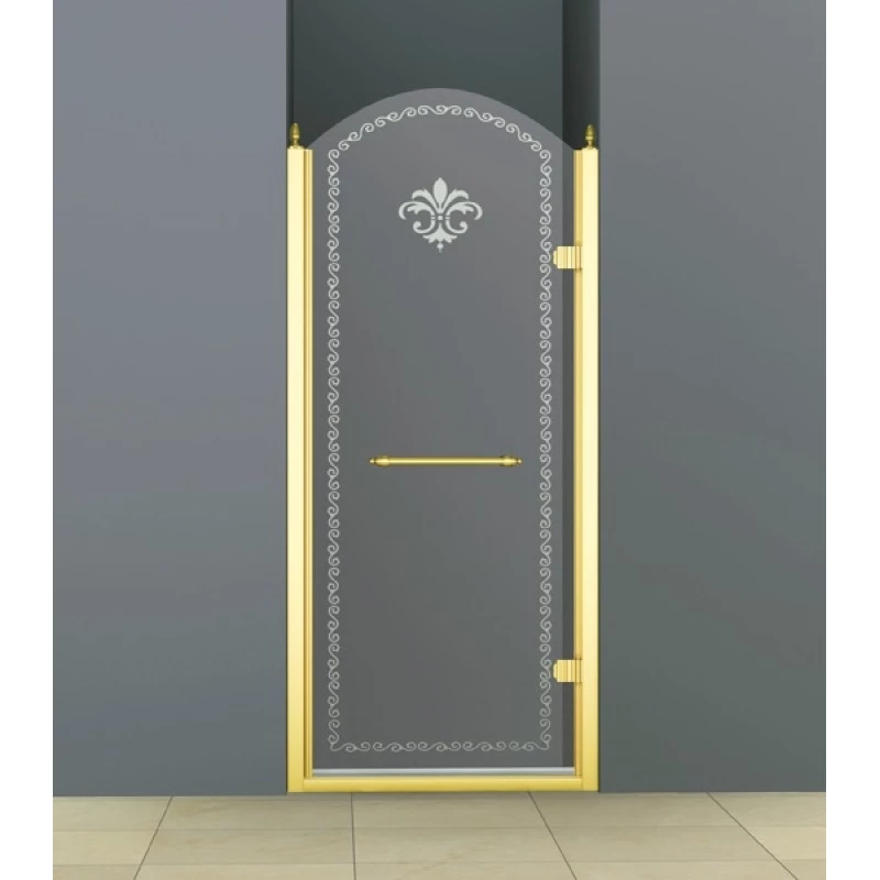 Душевая дверь распашная Cezares Retro 90 см прозрачное c матовым узором RETRO-A-B-1-90-CP-G-R