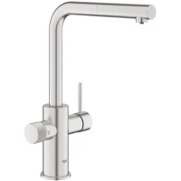 Смеситель для кухни Grohe Blue Pure Minta 30590DC0 с подключением к фильтру, выдвижным изливом, суперсталь