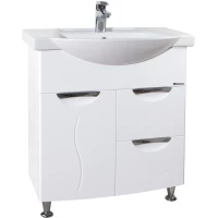 Тумба белый глянец 69,5 см с бельевой корзиной Bellezza Глория 4639512120010