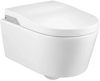 Унитаз подвесной Roca Inspira In-Wash 803060001 безободковый, с функцией биде, белый умный унитаз xiaomi small whale wash integrated toilet version pure 305 mm white