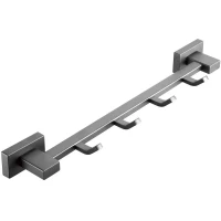 Планка с крючками Belz B90415-4 для ванны, оружейная сталь матовый