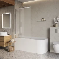 Шторка на ванну BelBagno Luce LUCE-VF-11-90/145-P-Cr 90 см, профиль хром, стекло текстурное