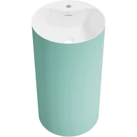 Раковина Wellsee Chalice Perfection 230627000 45x45 см, напольная, белый/светло-зеленый матовый