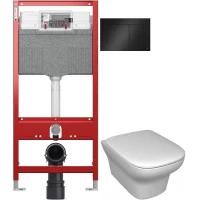 Комплект подвесной унитаз Jacob Delafon Vox EDM102-00 + E20142-00 + система инсталляции Tece 9300302 + 92404070