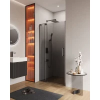Душевая дверь Cezares Slider SLIDER-B-1-90/100-GRIGIO-GM 90-100 см, профиль оружейная сталь матовый, стекло графитовое