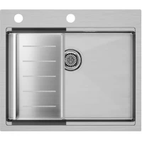 Кухонная мойка Paulmark Kroner-Pro PM705951-BS+A405-BS 59x51 см, нержавеющая сталь