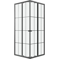 Душевой уголок Niagara NG-1010-14QKL 97,5x97,5 см, профиль черный матовый, стекло прозрачное