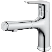 Смеситель для раковины Wonzon & Woghand WW-AE4151-CR с выдвижным изливом, хром