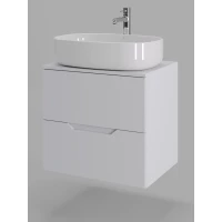 Тумба с раковиной Orange Line Li-60TuwMDF+B04-600W 60,2 см, подвесная, со столешницей, белый матовый