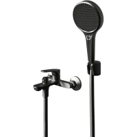 Смеситель для ванны Knotlor Slide KN-82/GM с душевым гарнитуром, вороненая сталь