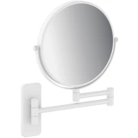 Зеркало косметическое Timo Saona 13076/16 с 5x увеличением, настенное, белый матовый