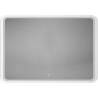 Зеркало Art&Max Genova AM-Gen-1000-800-DS-F-White 100x80 см, с LED-подсветкой, сенсорным выключателем, диммером, белый матовый