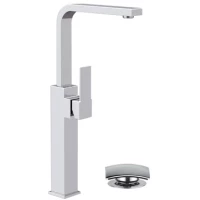 Смеситель для раковины Remer Qubika Q10GL с донным клапаном, хром