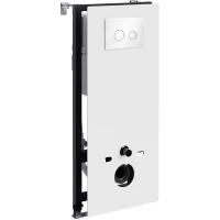 Инсталляция для унитаза WasserKRAFT Abens 20 20TLT.010.ME.WH.WH01 с кнопкой смыва, белый/хром/белый