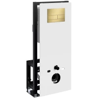 Инсталляция для унитаза WasserKRAFT Glan 66 66TLT.010.ME.WH.MG04 с кнопкой смыва, золотой матовый