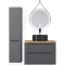 Комплект мебели серый матовый 80 см со столешницей бук светлый Jorno Wood Wood.01.80/P/GR + Wood.06.80/LW + 0008691 + Wood.02.50/TK - 1