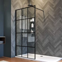 Душевая перегородка Veconi Korato KR80-120-01-C8 120 см, профиль черный матовый, стекло прозрачное