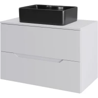 Тумба с раковиной Orange Line Li-70TuwMDF+B01-475MB 70,2 см, подвесная, со столешницей, белый матовый